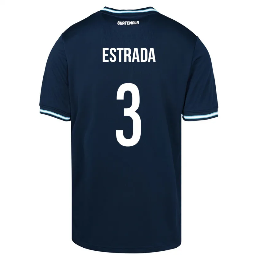 Danxen Kvinnor Gwatemala Carlos Estrada #3 Blå Bortatröja Matchtröjor 24-26 Tröjor T-Tröja