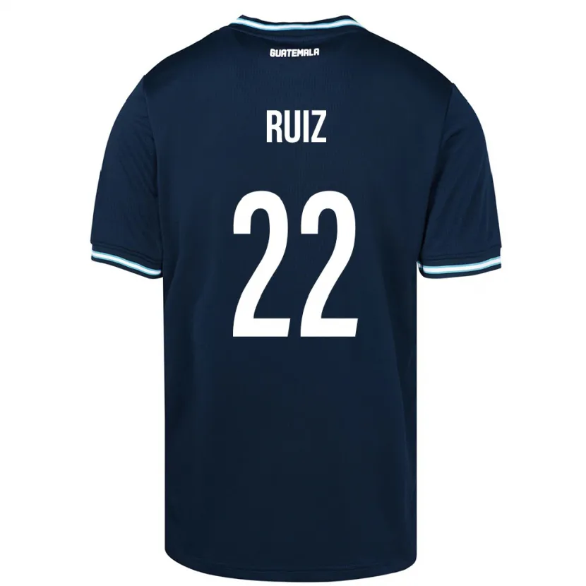 Danxen Kvinnor Gwatemala Kevin Ruiz #22 Blå Bortatröja Matchtröjor 24-26 Tröjor T-Tröja