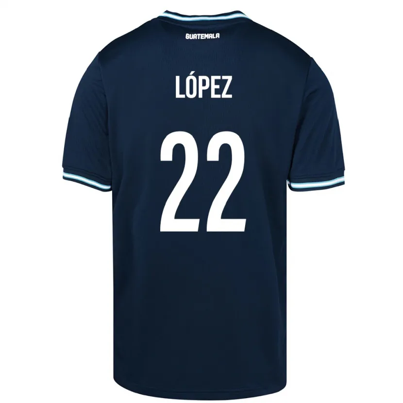 Danxen Kvinnor Gwatemala Whitney López #22 Blå Bortatröja Matchtröjor 24-26 Tröjor T-Tröja
