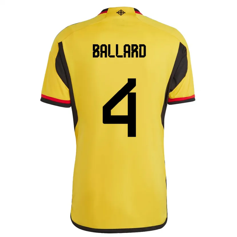 Danxen Kvinnor Nordirland Daniel Ballard #4 Vit Bortatröja Matchtröjor 24-26 Tröjor T-Tröja