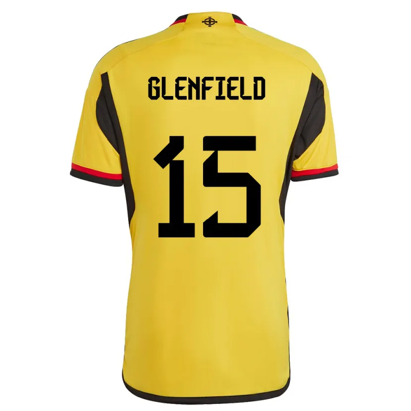 Danxen Kvinnor Nordirland Sam Glenfield #15 Vit Bortatröja Matchtröjor 24-26 Tröjor T-Tröja