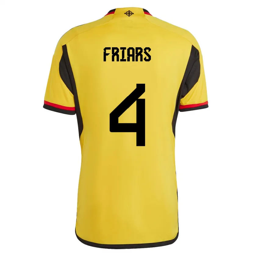 Danxen Kvinnor Nordirland Alfie Friars #4 Vit Bortatröja Matchtröjor 24-26 Tröjor T-Tröja