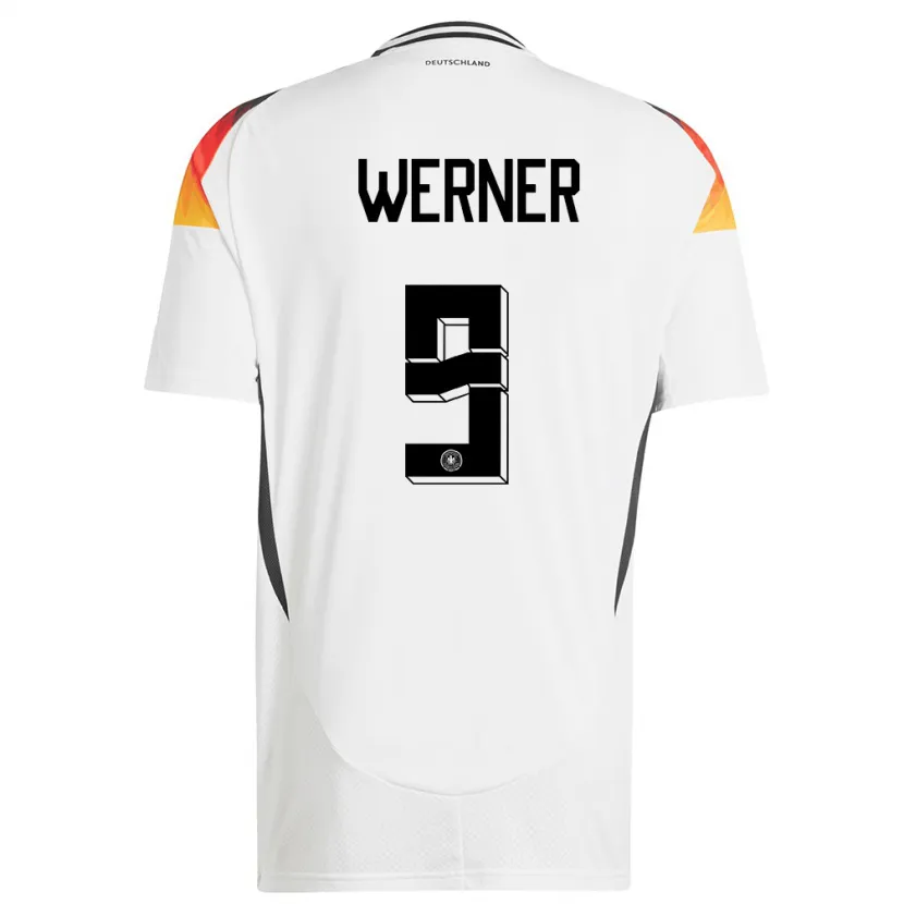 Danxen Barn Tyskland Timo Werner #9 Vit Hemmatröja Matchtröjor 24-26 Tröjor T-Tröja