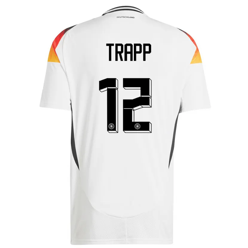 Danxen Barn Tyskland Kevin Trapp #12 Vit Hemmatröja Matchtröjor 24-26 Tröjor T-Tröja