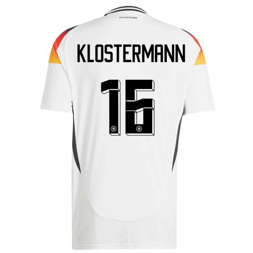Danxen Barn Tyskland Lukas Klostermann #16 Vit Hemmatröja Matchtröjor 24-26 Tröjor T-Tröja