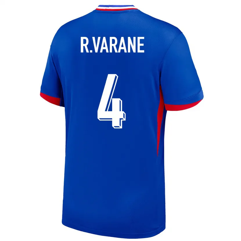 Danxen Barn Frankrike Raphael Varane #4 Blå Hemmatröja Matchtröjor 24-26 Tröjor T-Tröja