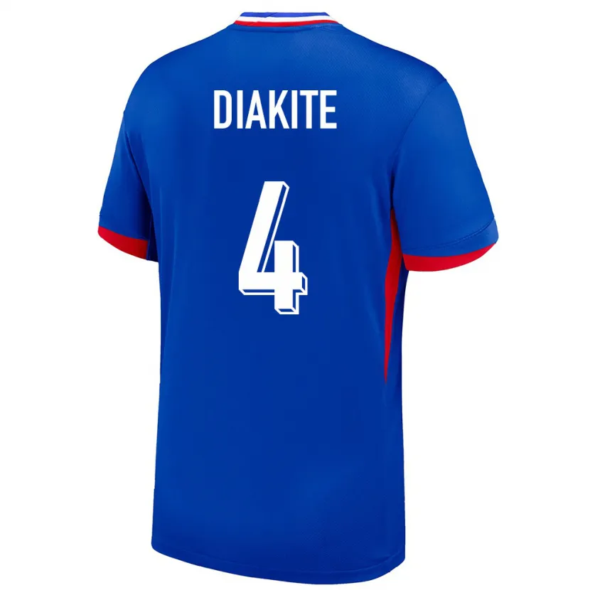 Danxen Barn Frankrike Bafode Diakite #4 Blå Hemmatröja Matchtröjor 24-26 Tröjor T-Tröja