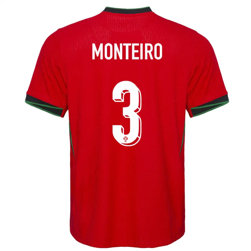 Danxen Barn Portugal Diogo Monteiro #3 Röd Hemmatröja Matchtröjor 24-26 Tröjor T-Tröja