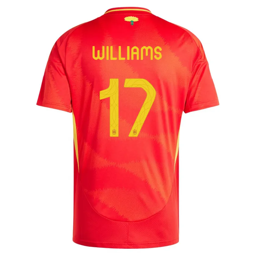 Danxen Barn Spanien Nico Williams #17 Röd Hemmatröja Matchtröjor 24-26 Tröjor T-Tröja