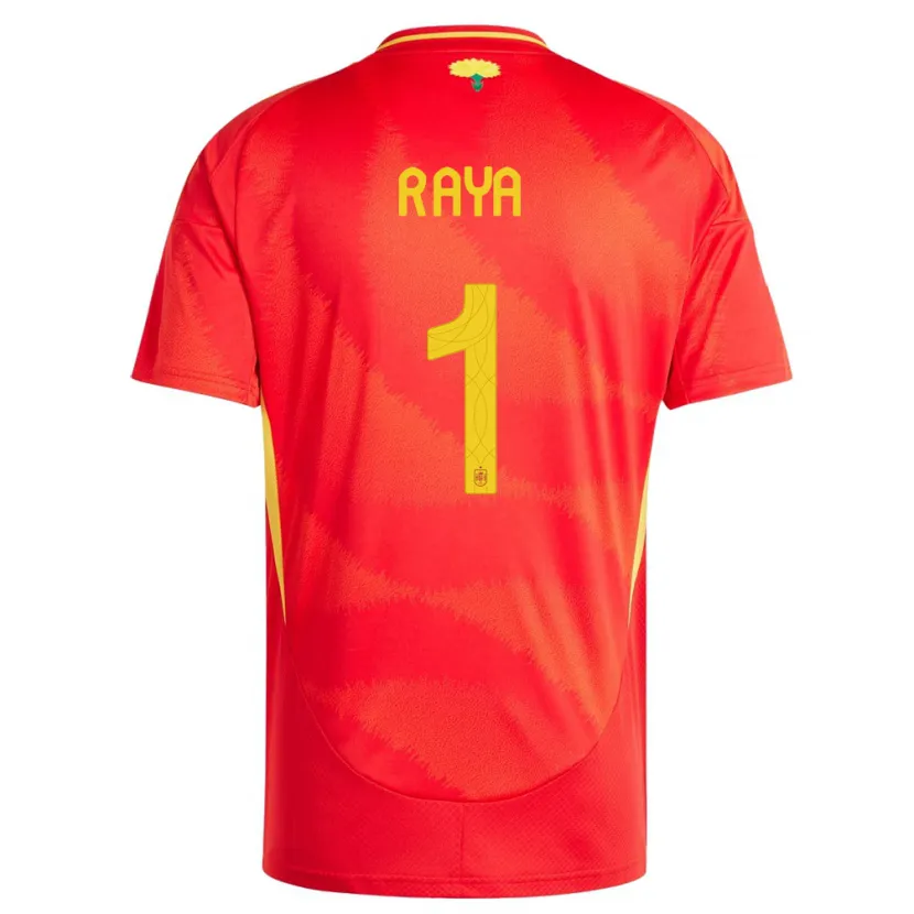 Danxen Barn Spanien David Raya #1 Röd Hemmatröja Matchtröjor 24-26 Tröjor T-Tröja