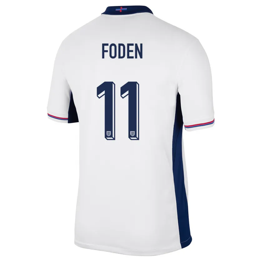 Danxen Barn England Phil Foden #11 Vit Hemmatröja Matchtröjor 24-26 Tröjor T-Tröja