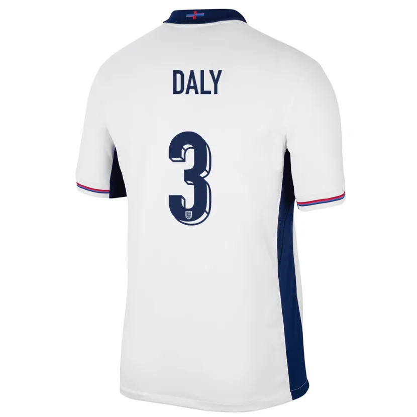 Danxen Barn England Rachel Daly #3 Vit Hemmatröja Matchtröjor 24-26 Tröjor T-Tröja