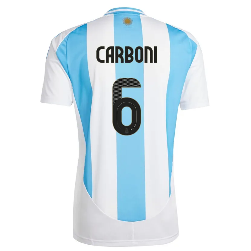 Danxen Barn Argentina Franco Carboni #6 Vit Blå Hemmatröja Matchtröjor 24-26 Tröjor T-Tröja