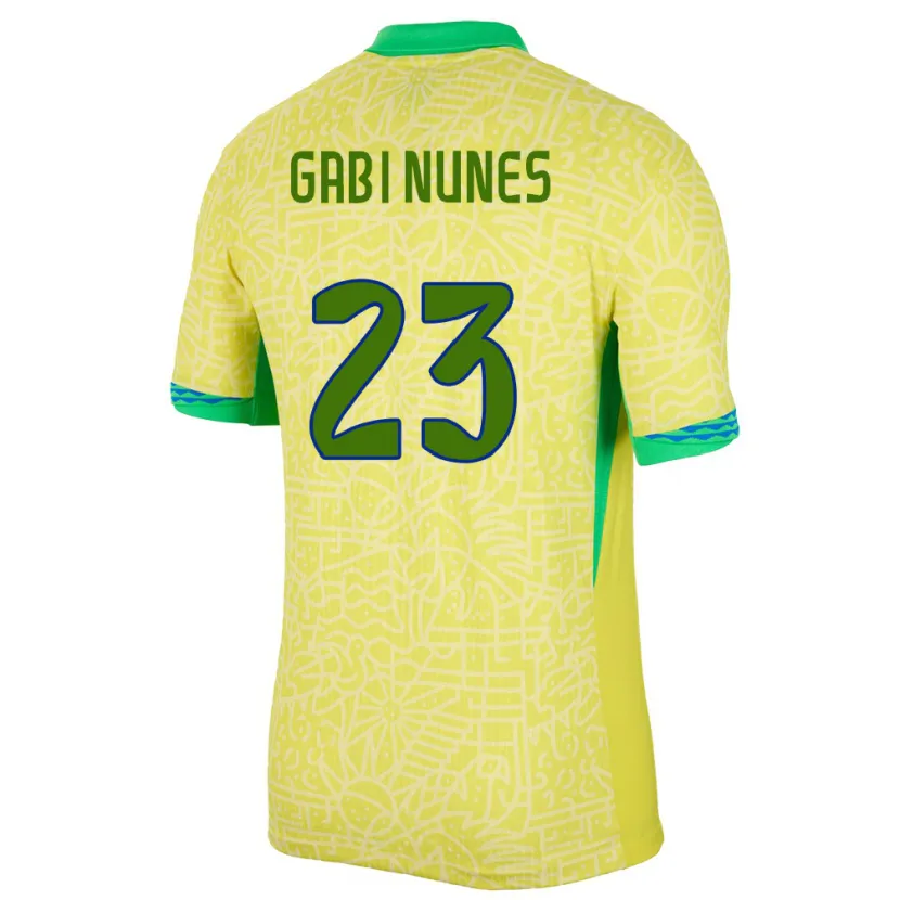 Danxen Barn Brasilien Gabi Nunes #23 Gul Hemmatröja Matchtröjor 24-26 Tröjor T-Tröja