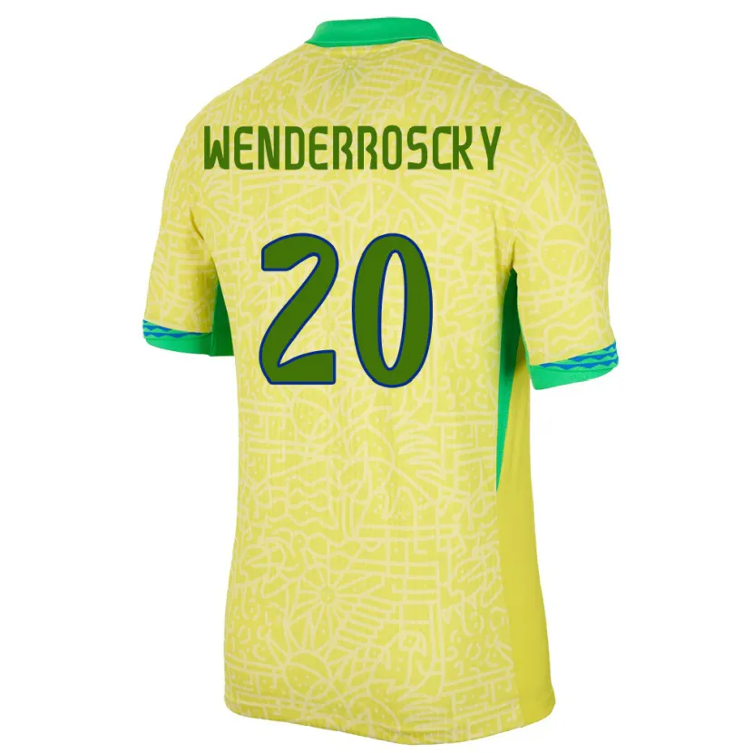 Danxen Barn Brasilien Arthur Wenderroscky #20 Gul Hemmatröja Matchtröjor 24-26 Tröjor T-Tröja