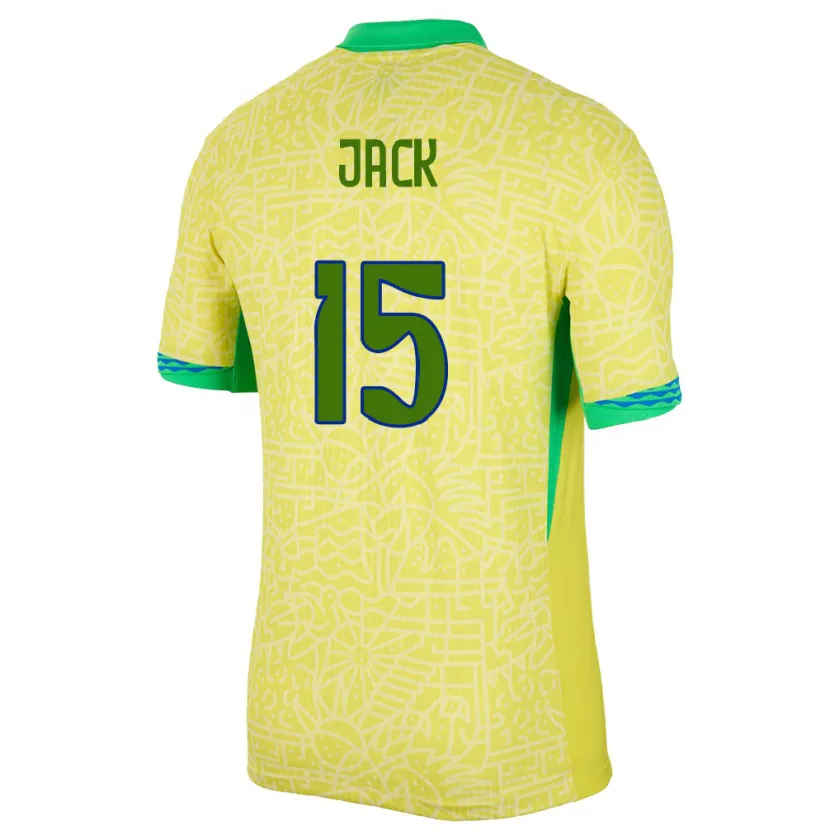 Danxen Barn Brasilien Fellipe Jack #15 Gul Hemmatröja Matchtröjor 24-26 Tröjor T-Tröja