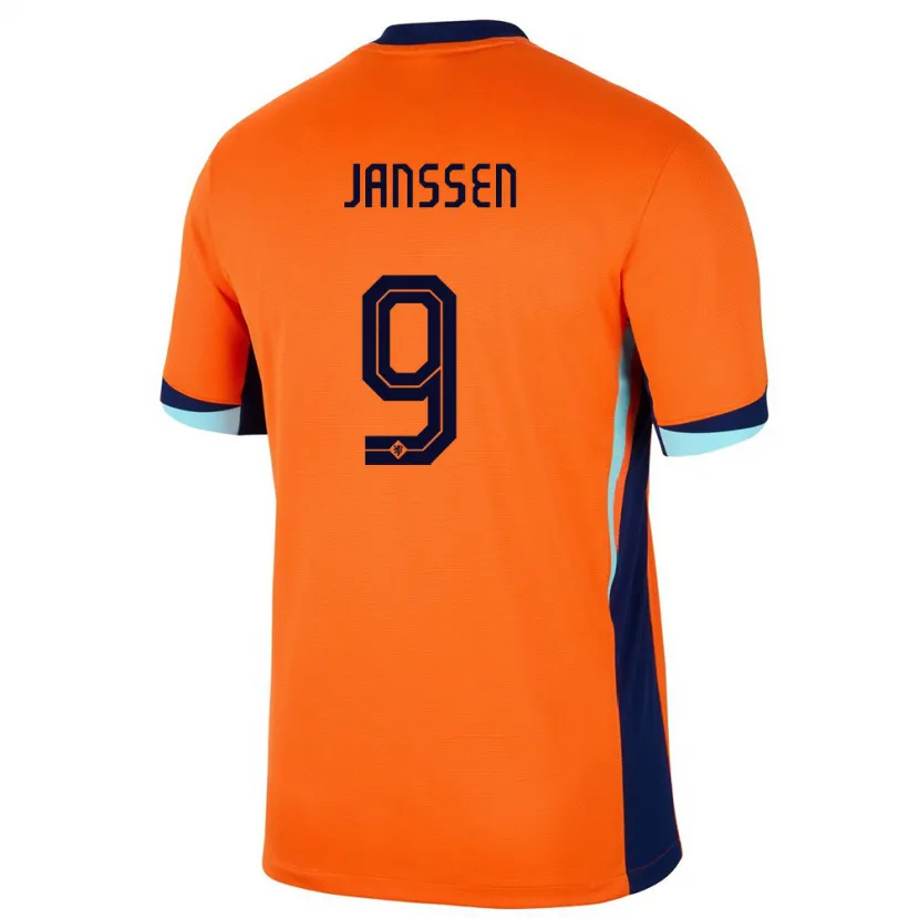 Danxen Barn Nederländerna Vincent Janssen #9 Orange Hemmatröja Matchtröjor 24-26 Tröjor T-Tröja