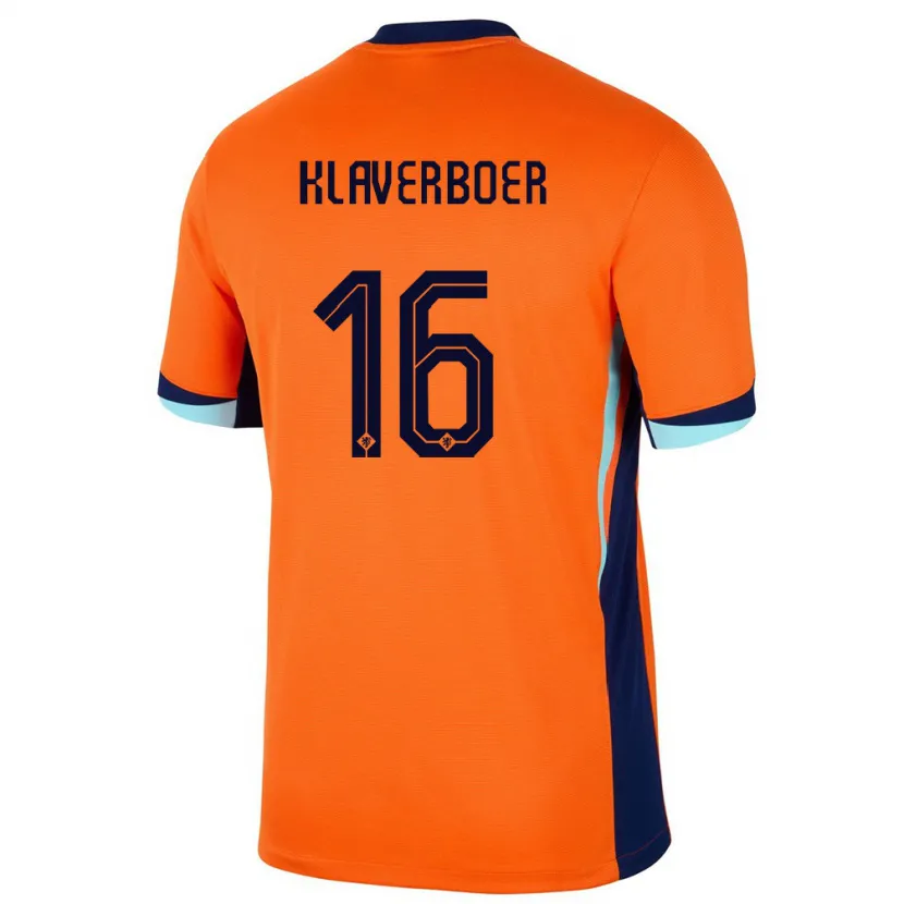 Danxen Barn Nederländerna Bernt Klaverboer #16 Orange Hemmatröja Matchtröjor 24-26 Tröjor T-Tröja