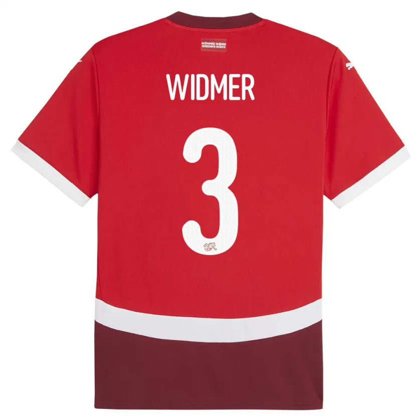 Danxen Barn Schweiz Silvan Widmer #3 Röd Hemmatröja Matchtröjor 24-26 Tröjor T-Tröja