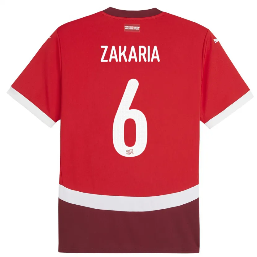 Danxen Barn Schweiz Denis Zakaria #6 Röd Hemmatröja Matchtröjor 24-26 Tröjor T-Tröja