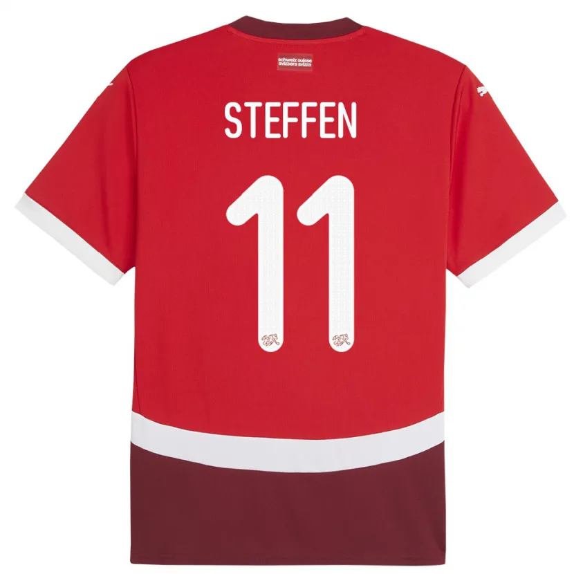 Danxen Barn Schweiz Renato Steffen #11 Röd Hemmatröja Matchtröjor 24-26 Tröjor T-Tröja