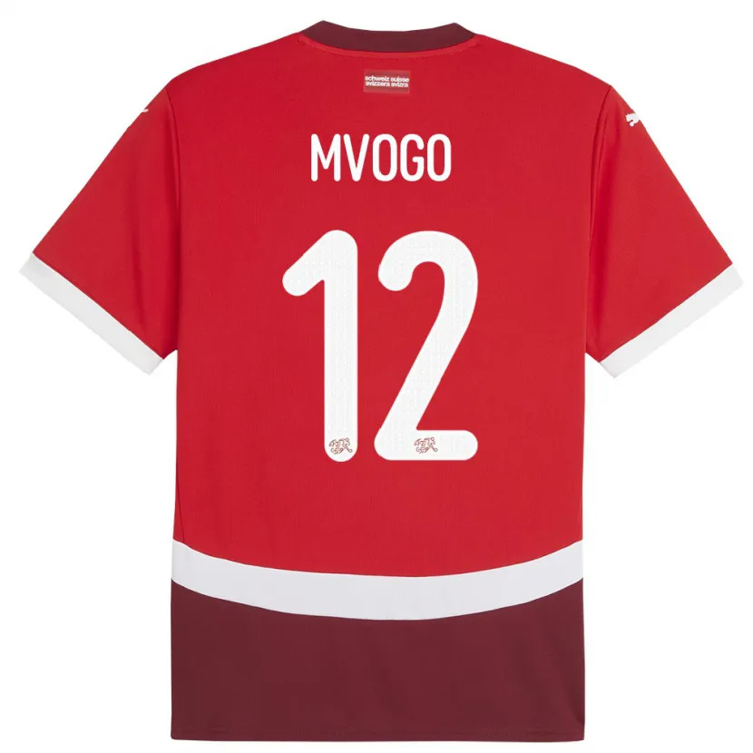 Danxen Barn Schweiz Yvon Mvogo #12 Röd Hemmatröja Matchtröjor 24-26 Tröjor T-Tröja