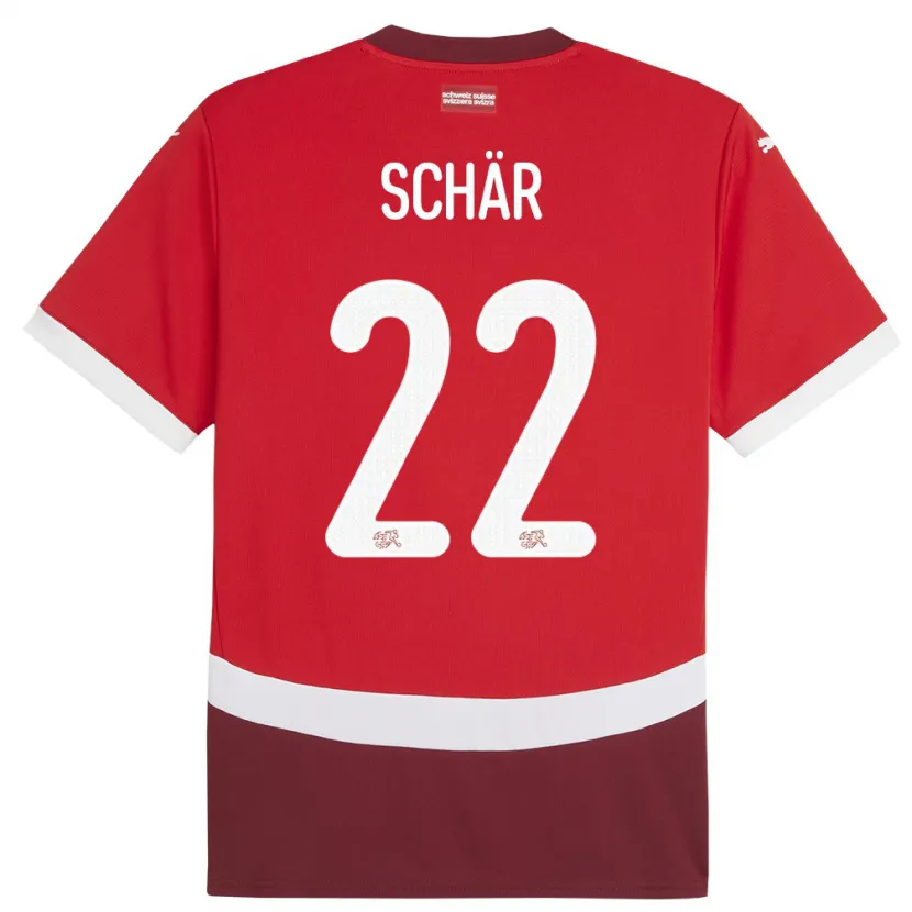 Danxen Barn Schweiz Fabian Schar #22 Röd Hemmatröja Matchtröjor 24-26 Tröjor T-Tröja