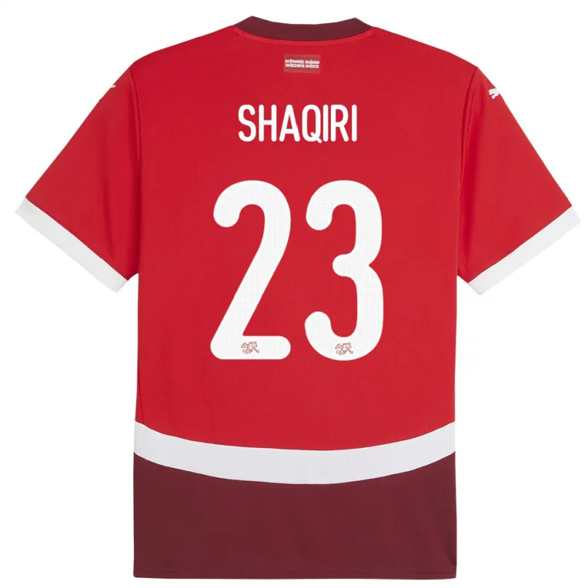 Danxen Barn Schweiz Xherdan Shaqiri #23 Röd Hemmatröja Matchtröjor 24-26 Tröjor T-Tröja