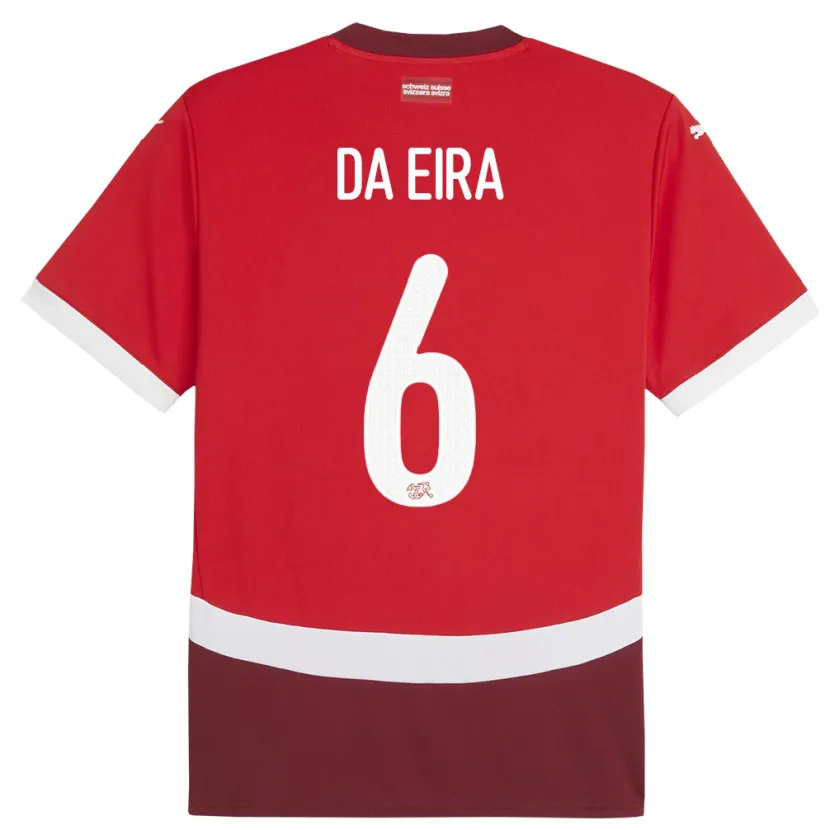 Danxen Barn Schweiz Stefanie Da Eira #6 Röd Hemmatröja Matchtröjor 24-26 Tröjor T-Tröja