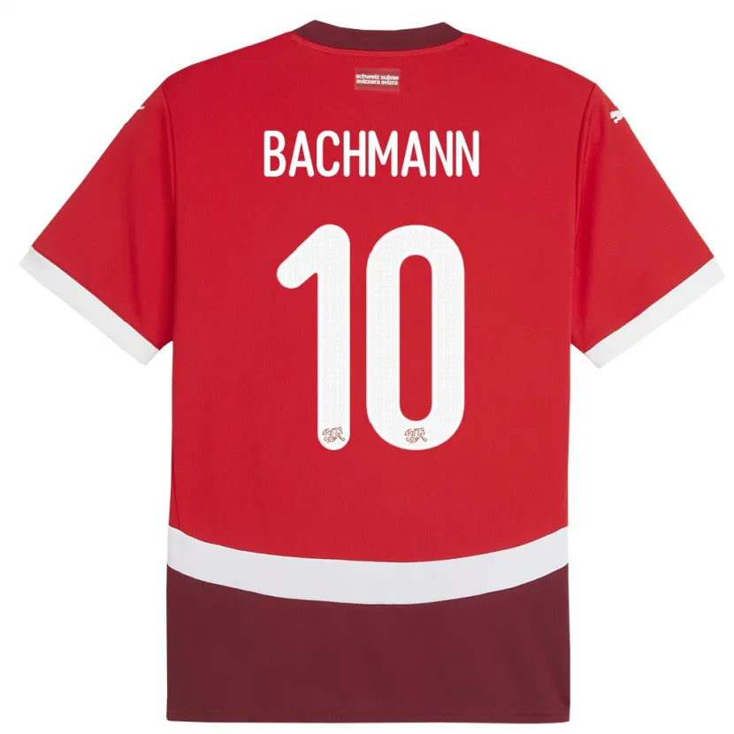 Danxen Barn Schweiz Ramona Bachmann #10 Röd Hemmatröja Matchtröjor 24-26 Tröjor T-Tröja