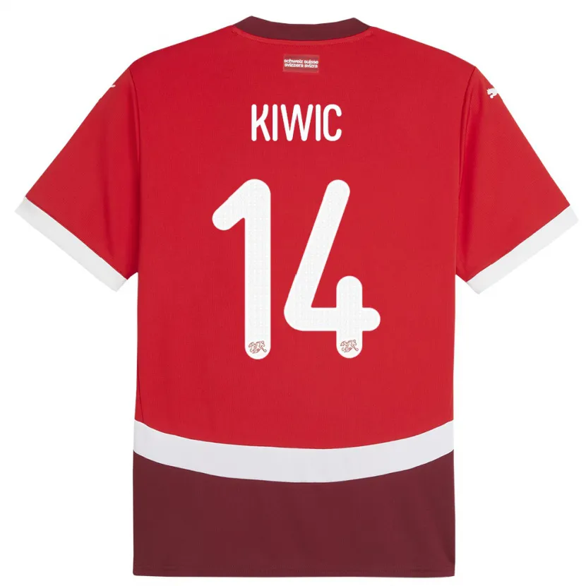 Danxen Barn Schweiz Rahel Kiwic #14 Röd Hemmatröja Matchtröjor 24-26 Tröjor T-Tröja
