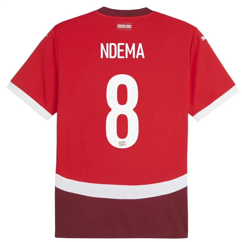 Danxen Barn Schweiz Lois Ndema #8 Röd Hemmatröja Matchtröjor 24-26 Tröjor T-Tröja