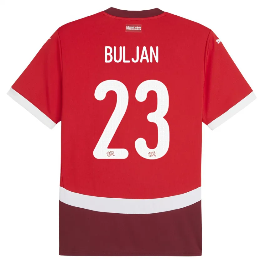 Danxen Barn Schweiz Leo Buljan #23 Röd Hemmatröja Matchtröjor 24-26 Tröjor T-Tröja