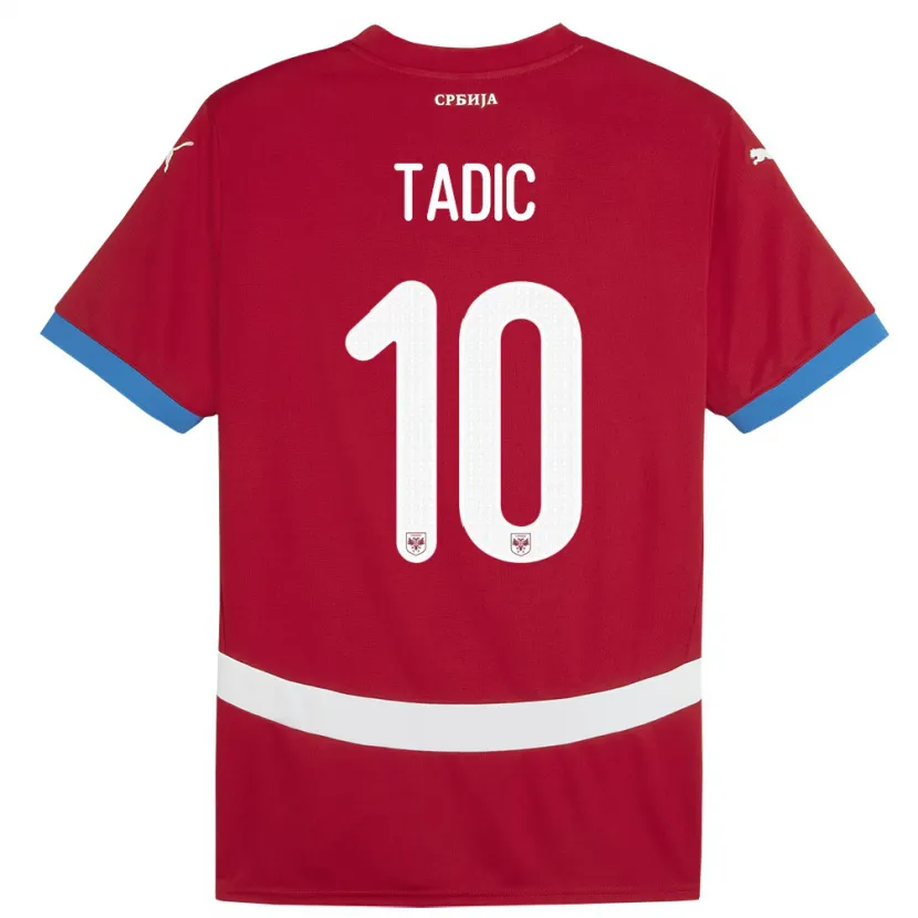 Danxen Barn Serbien Dusan Tadic #10 Röd Hemmatröja Matchtröjor 24-26 Tröjor T-Tröja