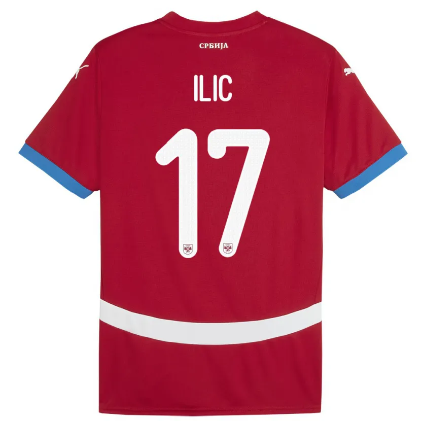 Danxen Barn Serbien Ivan Ilic #17 Röd Hemmatröja Matchtröjor 24-26 Tröjor T-Tröja