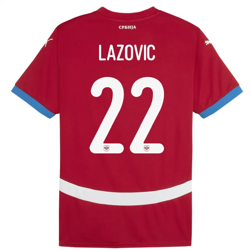 Danxen Barn Serbien Darko Lazovic #22 Röd Hemmatröja Matchtröjor 24-26 Tröjor T-Tröja