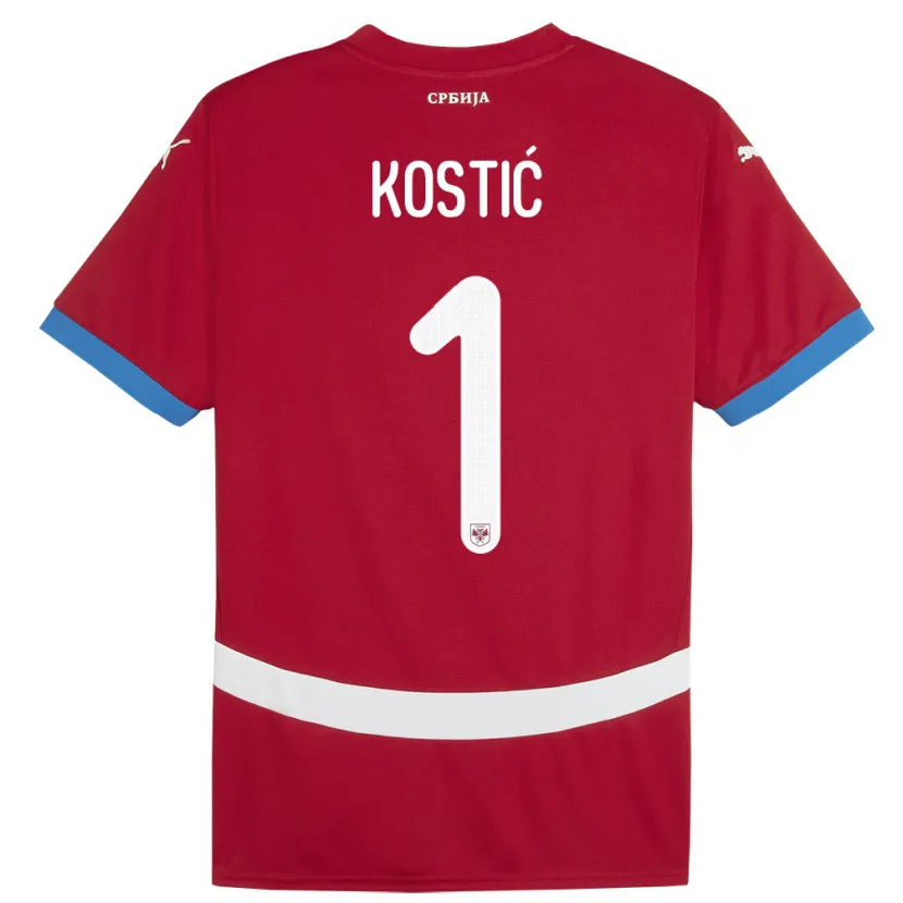Danxen Barn Serbien Milica Kostic #1 Röd Hemmatröja Matchtröjor 24-26 Tröjor T-Tröja
