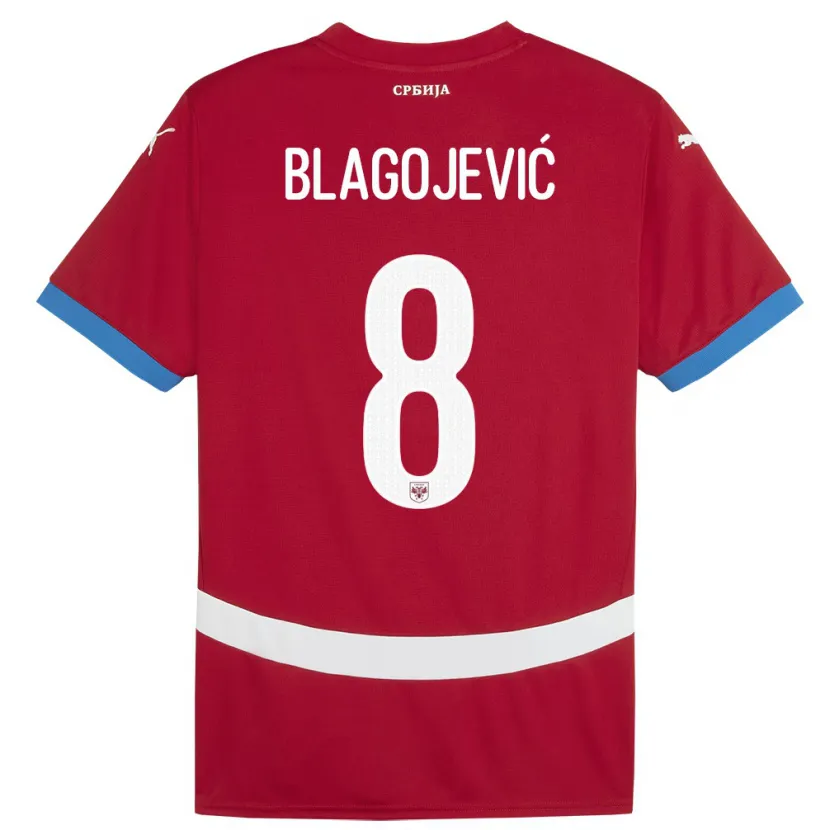 Danxen Barn Serbien Dina Blagojevic #8 Röd Hemmatröja Matchtröjor 24-26 Tröjor T-Tröja