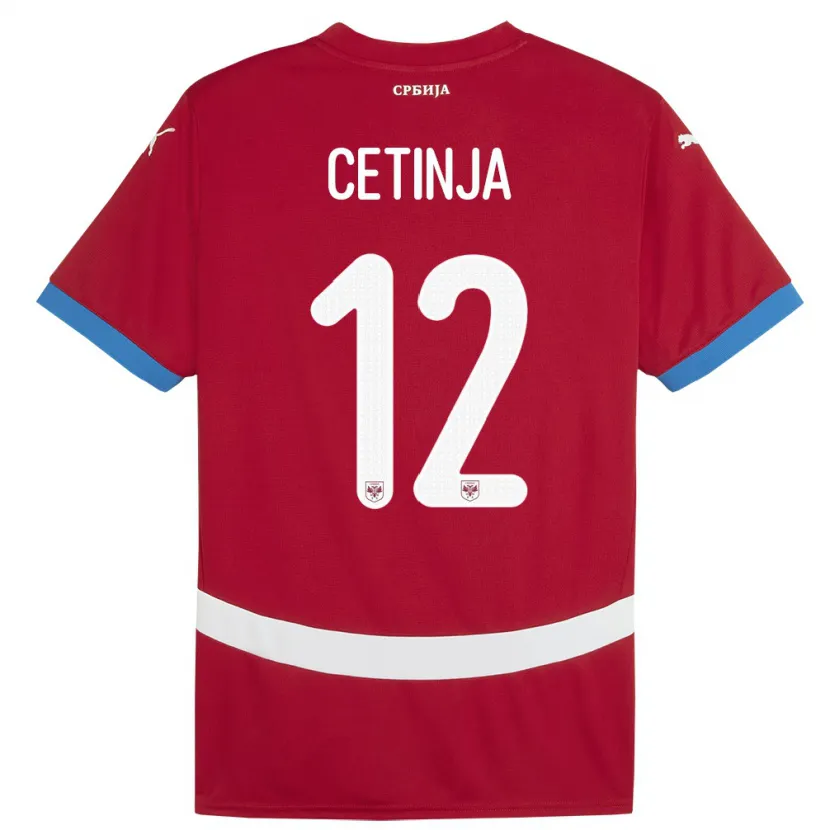 Danxen Barn Serbien Sara Cetinja #12 Röd Hemmatröja Matchtröjor 24-26 Tröjor T-Tröja
