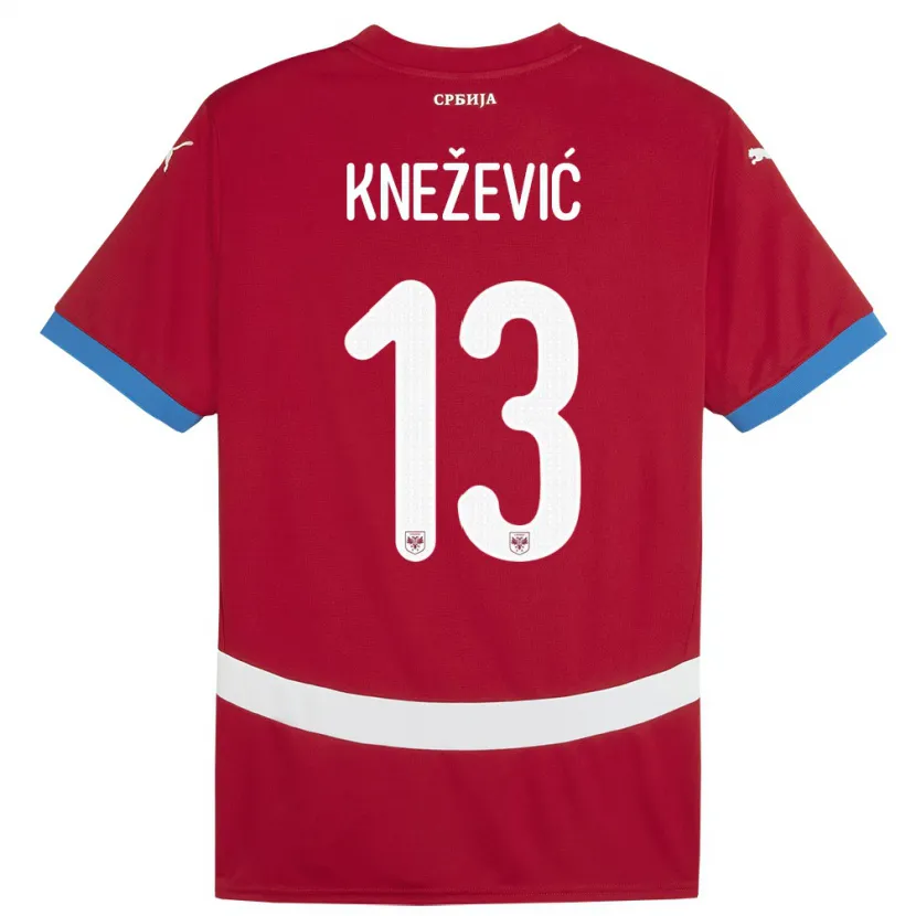 Danxen Barn Serbien Milana Knezevic #13 Röd Hemmatröja Matchtröjor 24-26 Tröjor T-Tröja