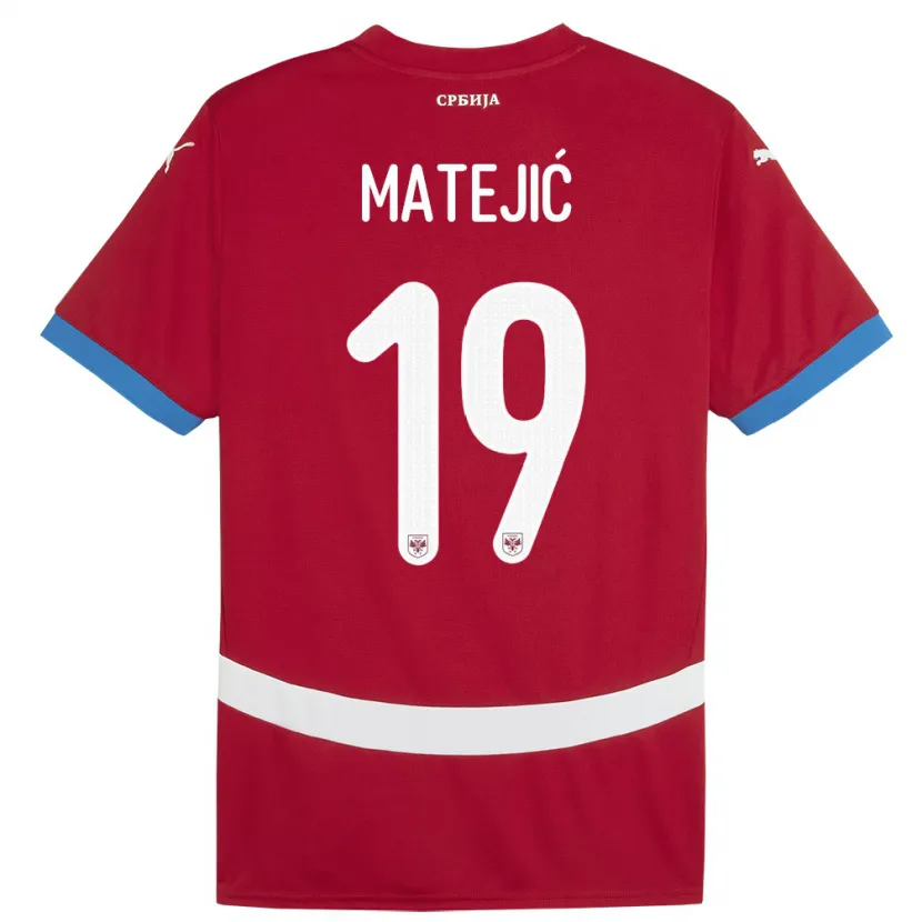 Danxen Barn Serbien Nina Matejic #19 Röd Hemmatröja Matchtröjor 24-26 Tröjor T-Tröja