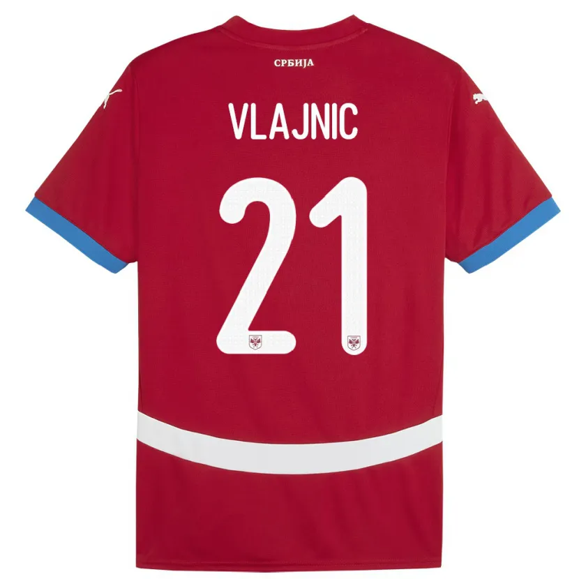 Danxen Barn Serbien Tyla Jay Vlajnic #21 Röd Hemmatröja Matchtröjor 24-26 Tröjor T-Tröja