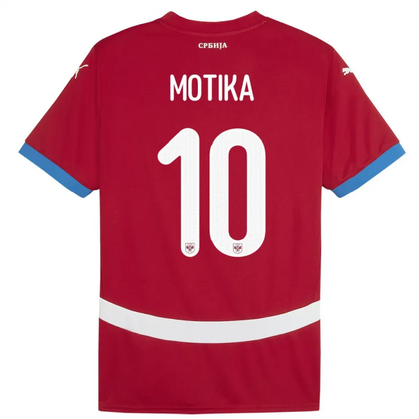 Danxen Barn Serbien Nemanja Motika #10 Röd Hemmatröja Matchtröjor 24-26 Tröjor T-Tröja