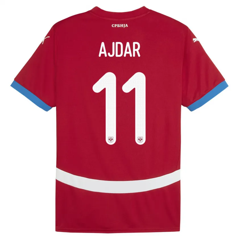 Danxen Barn Serbien Ognjen Ajdar #11 Röd Hemmatröja Matchtröjor 24-26 Tröjor T-Tröja
