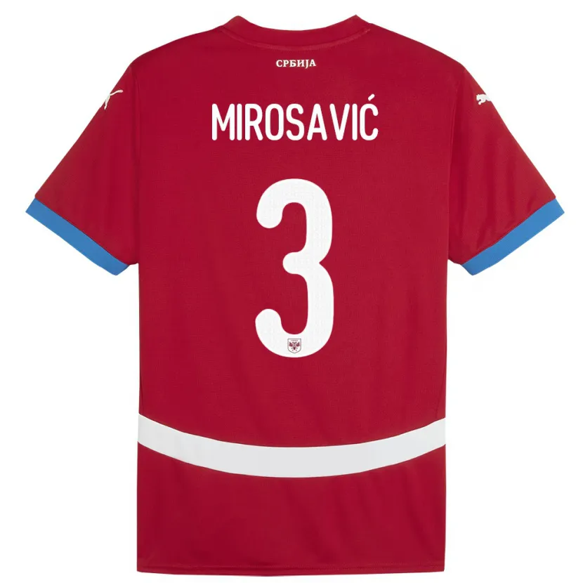 Danxen Barn Serbien Veljko Mirosavic #3 Röd Hemmatröja Matchtröjor 24-26 Tröjor T-Tröja