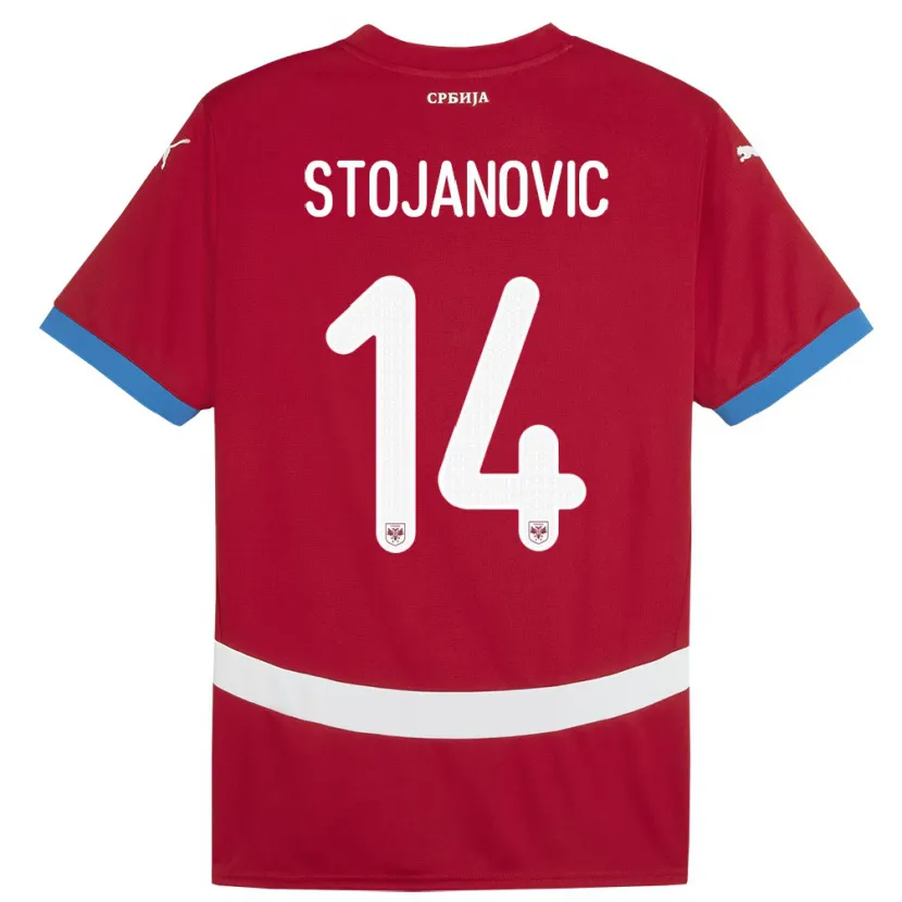 Danxen Barn Serbien Matija Stojanovic #14 Röd Hemmatröja Matchtröjor 24-26 Tröjor T-Tröja