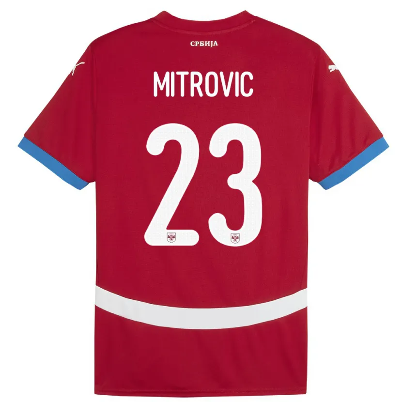 Danxen Barn Serbien Vuk Mitrovic #23 Röd Hemmatröja Matchtröjor 24-26 Tröjor T-Tröja