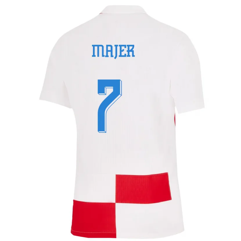 Danxen Barn Kroatien Lovro Majer #7 Vit Röd Hemmatröja Matchtröjor 24-26 Tröjor T-Tröja