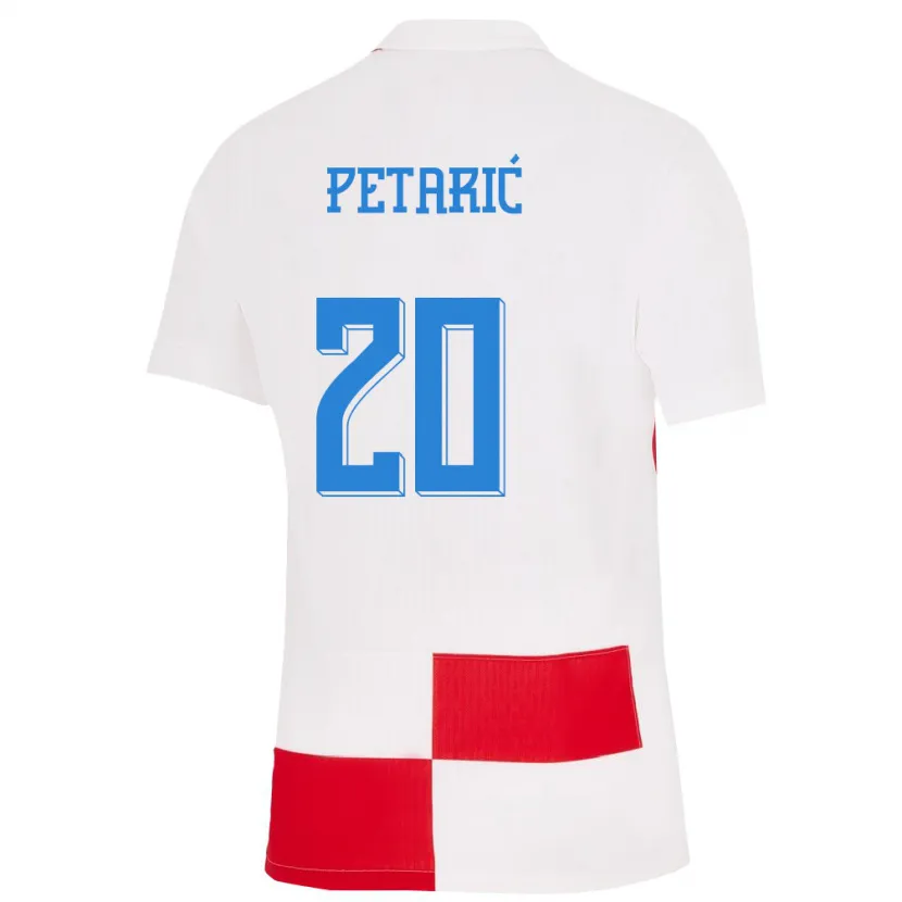 Danxen Barn Kroatien Nika Petaric #20 Vit Röd Hemmatröja Matchtröjor 24-26 Tröjor T-Tröja