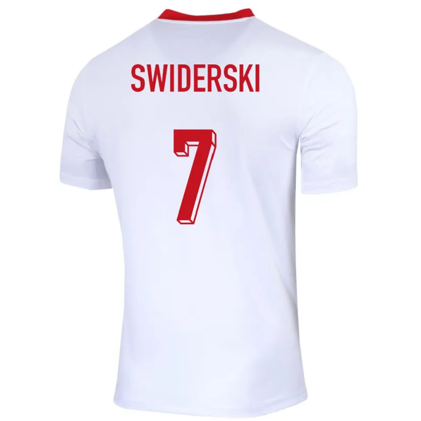 Danxen Barn Polen Karol Swiderski #7 Vit Hemmatröja Matchtröjor 24-26 Tröjor T-Tröja